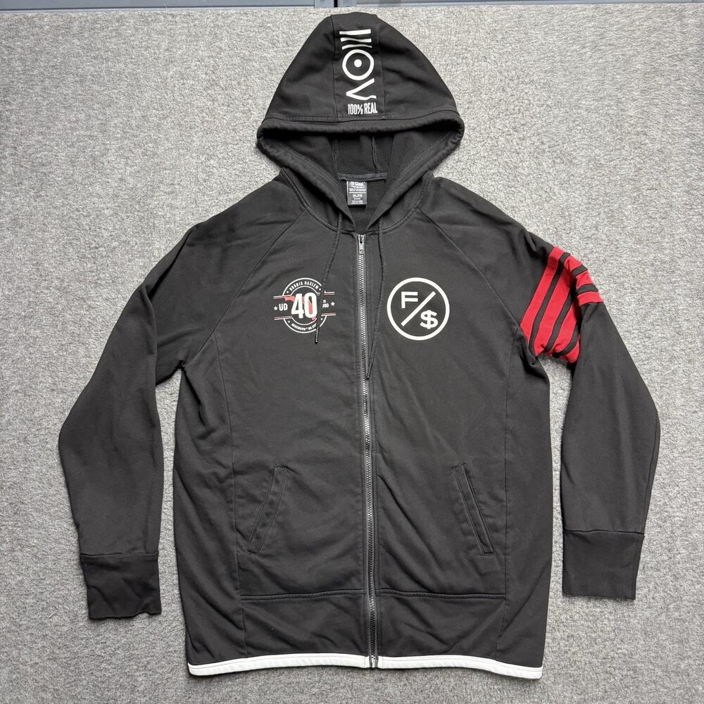 Fly Supply Full Zip Hoodie Jacket Mens 2XL XXL Black Hustle $ Long Sleeve